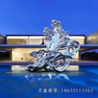 不锈钢城市浪花景观雕塑 