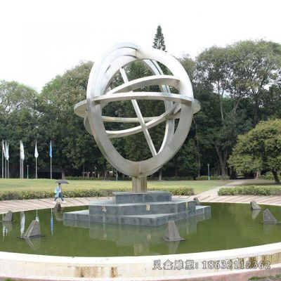 不锈钢地球仪文化景观雕塑 