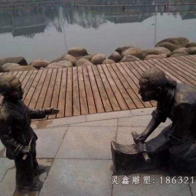 李白人物标志铜雕