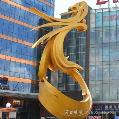 不锈钢广场金凤凰动物雕塑 