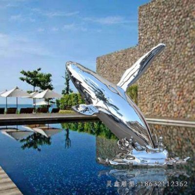 不锈钢海豚镜面景观雕塑