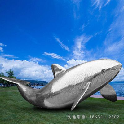 不锈钢镜面海豚动物雕塑 