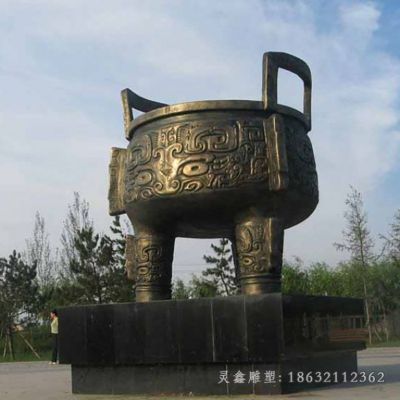 广场三足鼎文化铜雕