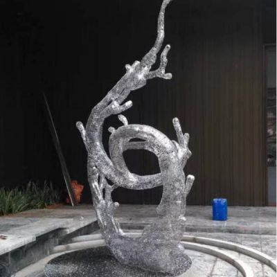 不锈钢抽象海浪雕塑