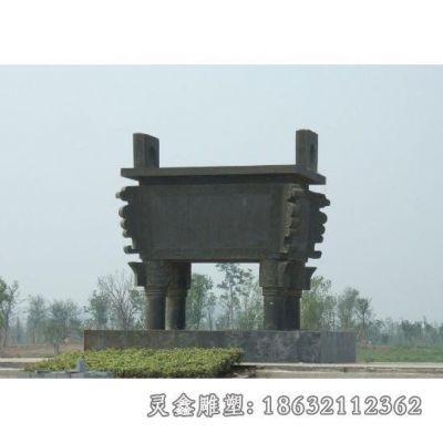 园林方形鼎景观铜雕
