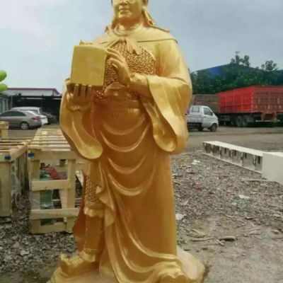 广场关公站姿人物铜雕 