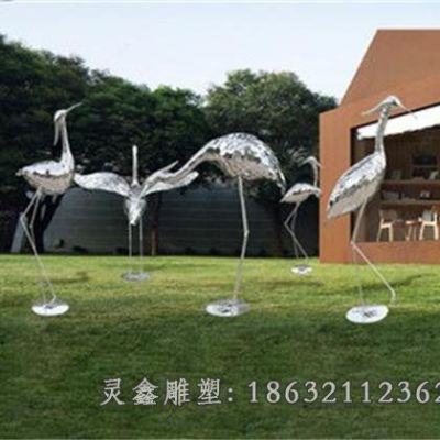 不锈钢火烈鸟镜面雕塑 