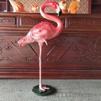 不锈钢广场火烈鸟动物雕塑 