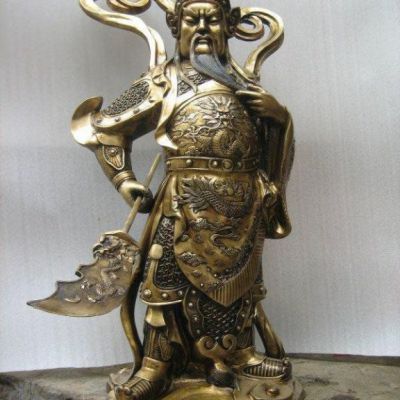 古代关公标志人物铜雕