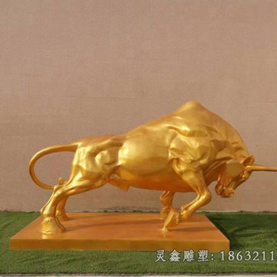 华尔街牛城市动物景观铜雕 