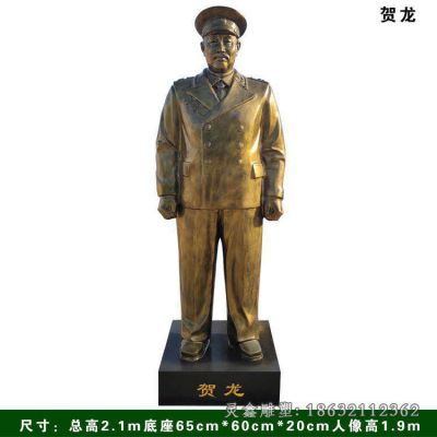 贺龙人物标志景观铜雕