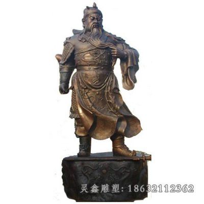 户外关公古代人物铜雕 