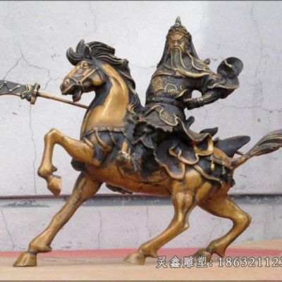 关公骑马人物标志铜雕