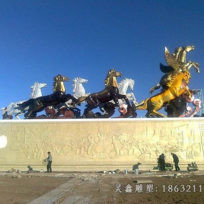 不锈钢广场马标志雕塑