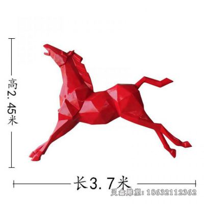 不锈钢彩绘马动物雕塑 