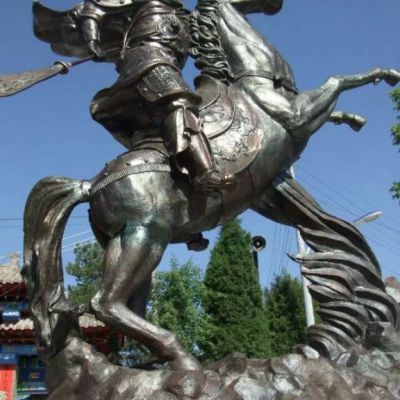 关羽骑马人物景观铜雕 