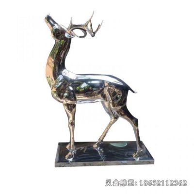 不锈钢仰头鹿标志雕塑