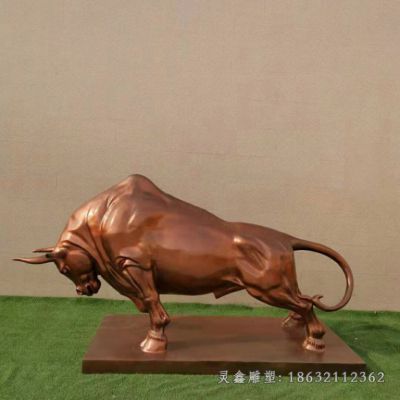 古铜色华尔街牛景观铜雕