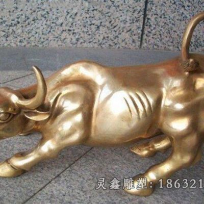 户外金色华尔街牛铜雕