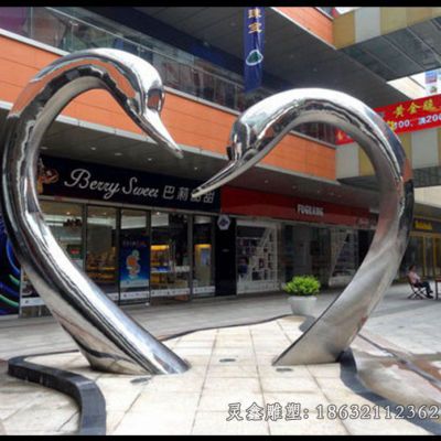 不锈钢天鹅抽象景观雕塑