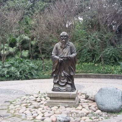 老子城市人物铜雕 