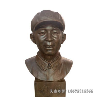 雷锋头像人物铜雕 