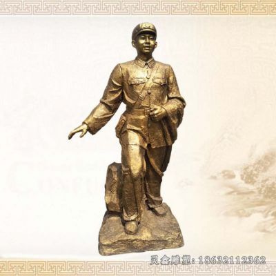 雷锋抗战人物景观铜雕
