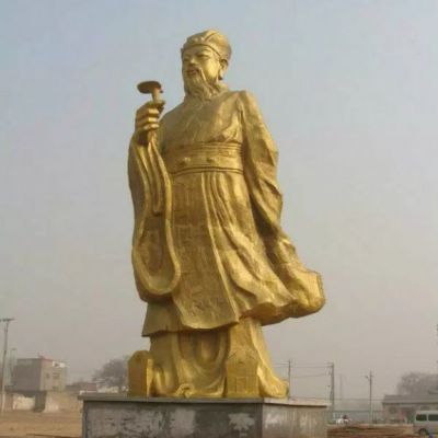 李时珍黄铜色人物铜雕