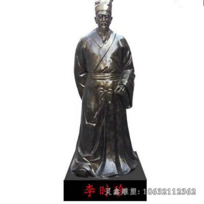 广场李时珍人物铜雕 