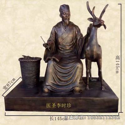 李时珍名医标志铜雕