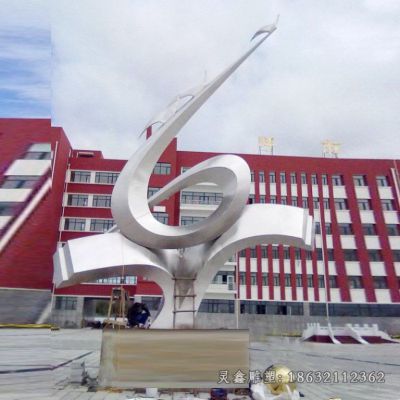 不锈钢校园书籍标志雕塑 
