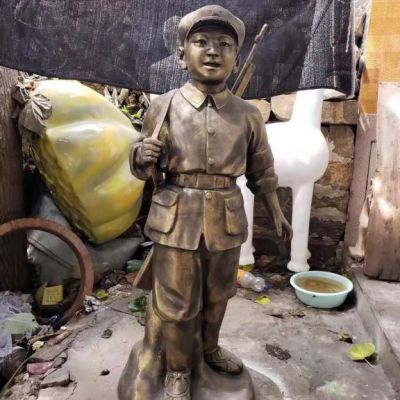 小八路红军人物铜雕