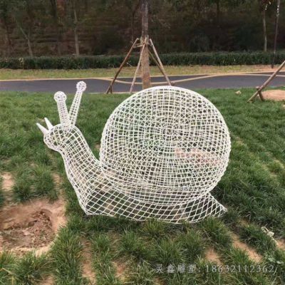 镂空蜗牛不锈钢动物雕塑