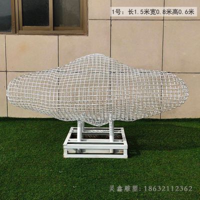 不锈钢云朵镂空标志雕塑