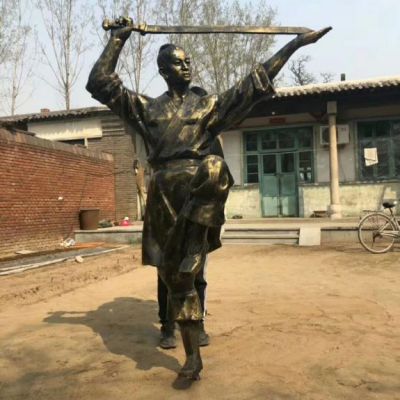 习武人物景观铜雕