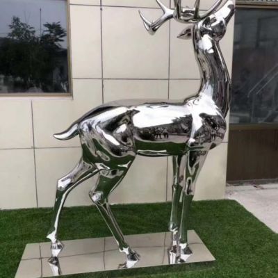 镜面不锈钢小鹿雕塑