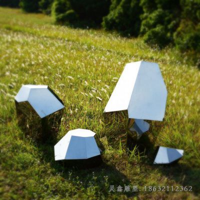 镜面石头不锈钢雕塑
