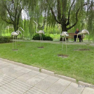 镜面火烈鸟不锈钢雕塑