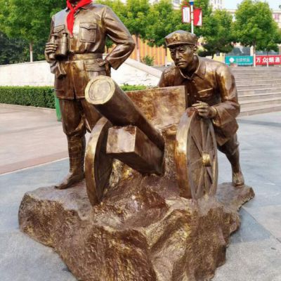 红军向敌人开炮铜雕