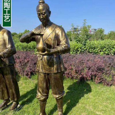制陶工艺流程铜雕