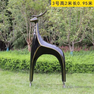 抽象动物鹿景观铜雕