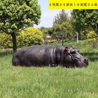 动物河马景观铜雕